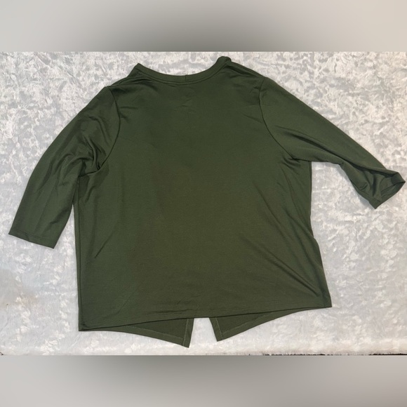 St. John's Bay Olive Green Open-Front Cardigan - Picture 5 of 5